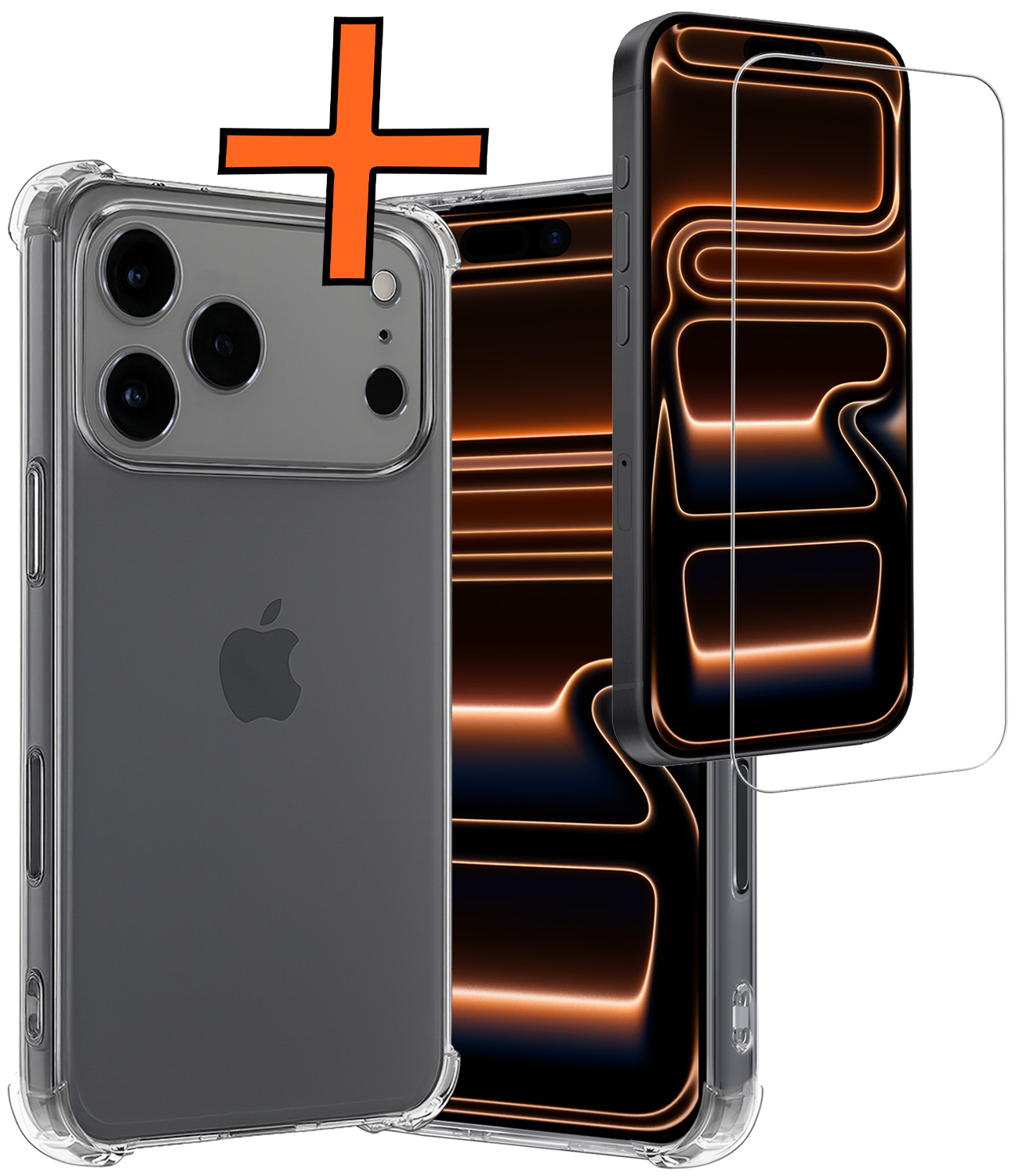 Nomfy Nomfy iPhone 17 Pro Hoesje Shockproof Met Screenprotector Met Dichte Notch