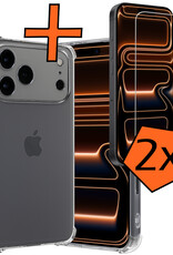 Nomfy Nomfy iPhone 17 Pro Hoesje Shockproof Met 2x Screenprotector Met Dichte Notch