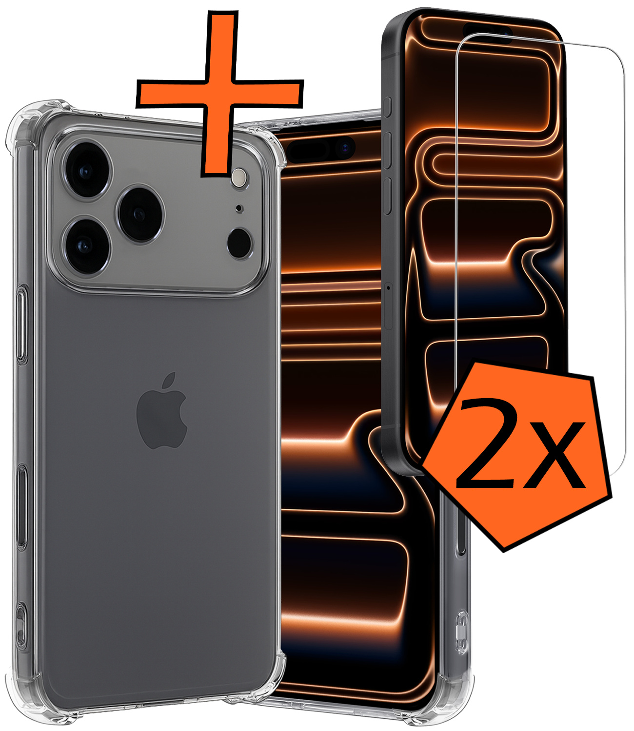Nomfy Nomfy iPhone 17 Pro Max Hoesje Shockproof Met 2x Screenprotector Met Dichte Notch