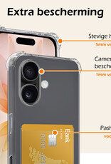 Nomfy Nomfy iPhone 17 Hoesje Pashouder Met Screenprotector