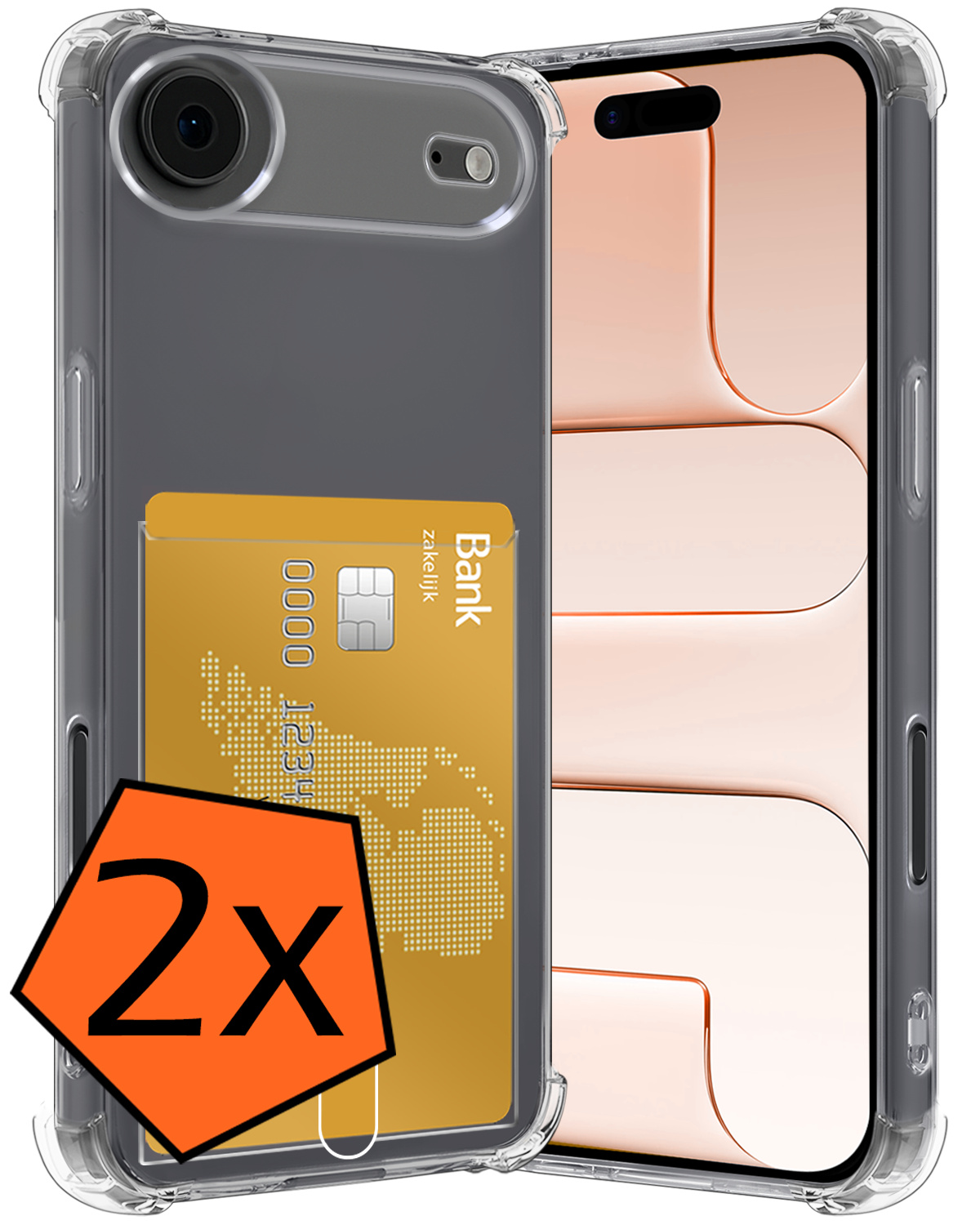 Nomfy Nomfy iPhone Air Hoesje Pashouder - 2 PACK