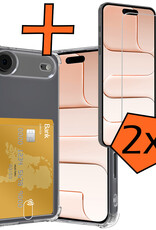 Nomfy Nomfy iPhone Air Hoesje Pashouder Met 2x Screenprotector
