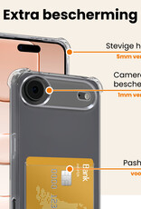 Nomfy Nomfy iPhone Air Hoesje Pashouder Met 2x Screenprotector