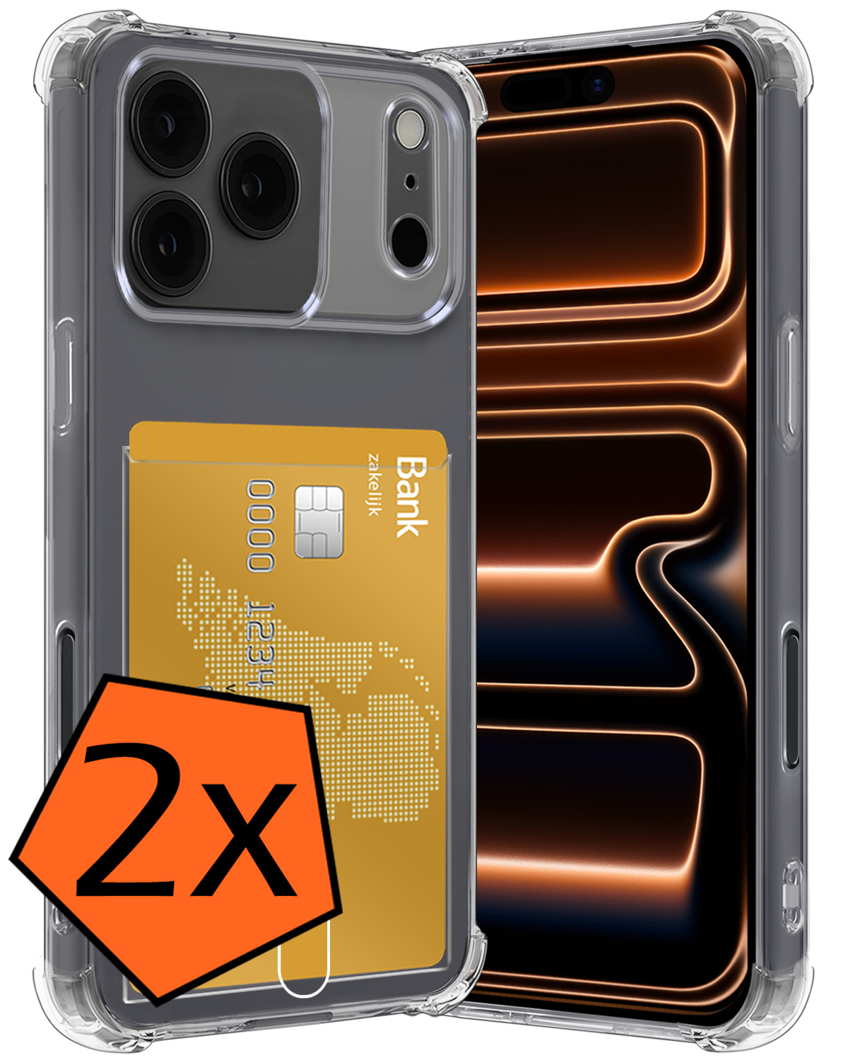 Nomfy Nomfy iPhone 17 Pro Max Hoesje Pashouder - 2 PACK