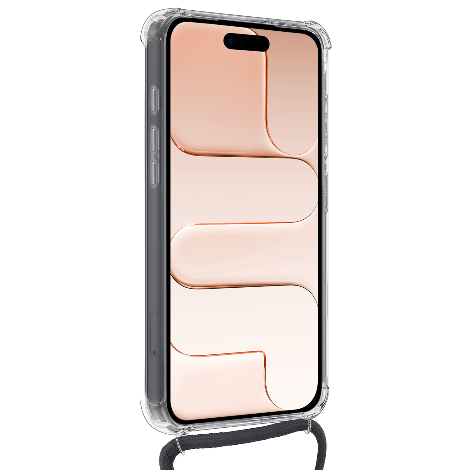 Nomfy Nomfy iPhone Air Hoesje Pashouder met Koord Met Screenprotector