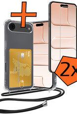Nomfy Nomfy iPhone Air Hoesje Pashouder met Koord Met 2x Screenprotector