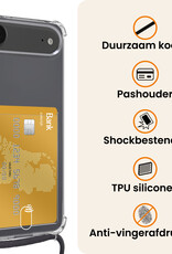 Nomfy Nomfy iPhone Air Hoesje Pashouder met Koord Met 2x Screenprotector