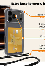 Nomfy Nomfy iPhone 17 Pro Hoesje Pashouder met Koord - 2 PACK