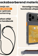Nomfy Nomfy iPhone 17 Pro Hoesje Pashouder met Koord Met Screenprotector