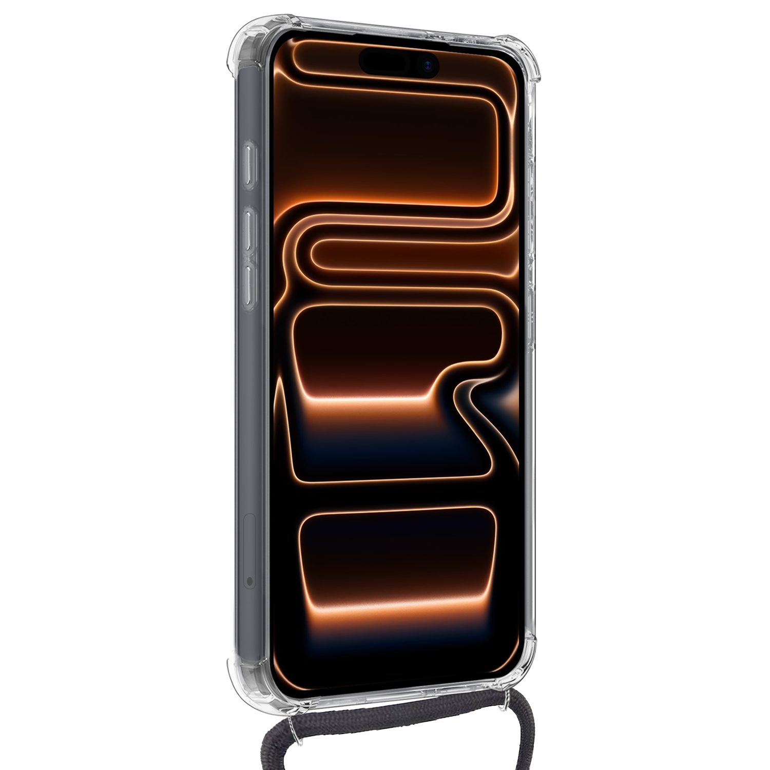 Nomfy Nomfy iPhone 17 Pro Hoesje Pashouder met Koord Met Screenprotector