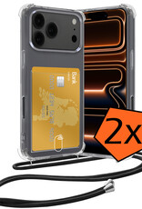 Nomfy Nomfy iPhone 17 Pro Max Hoesje Pashouder met Koord - 2 PACK