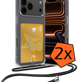 Nomfy Nomfy iPhone 17 Pro Max Hoesje Pashouder met Koord - 2 PACK