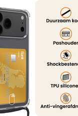Nomfy Nomfy iPhone 17 Pro Max Hoesje Pashouder met Koord Met 2x Screenprotector