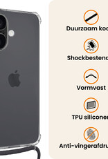 Nomfy Nomfy iPhone 17 Hoesje Transparant Shockproof Met Zwart Koord