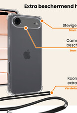 Nomfy Nomfy iPhone Air Hoesje Transparant Shockproof Met Zwart Koord