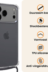 Nomfy Nomfy iPhone 17 Pro Hoesje Transparant Shockproof Met Zwart Koord