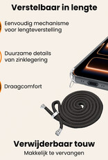 Nomfy Nomfy iPhone 17 Pro Hoesje Transparant Shockproof Met Zwart Koord
