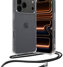 Nomfy Nomfy iPhone 17 Pro Max Hoesje Transparant Shockproof Met Zwart Koord