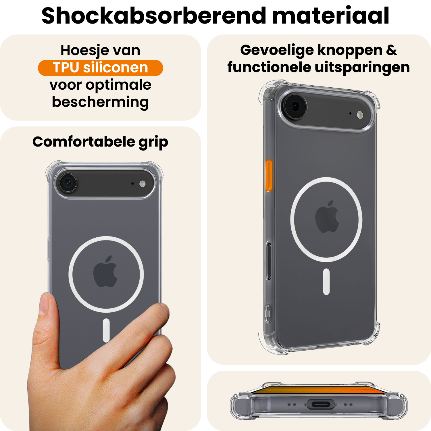 Nomfy Nomfy iPhone Air Magsafe Hoesje - Transparant