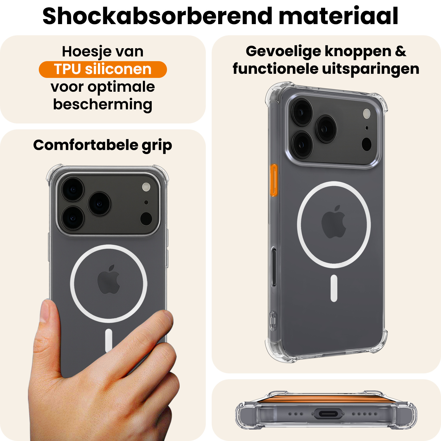 Nomfy Nomfy iPhone 17 Pro Magsafe Hoesje - Transparant