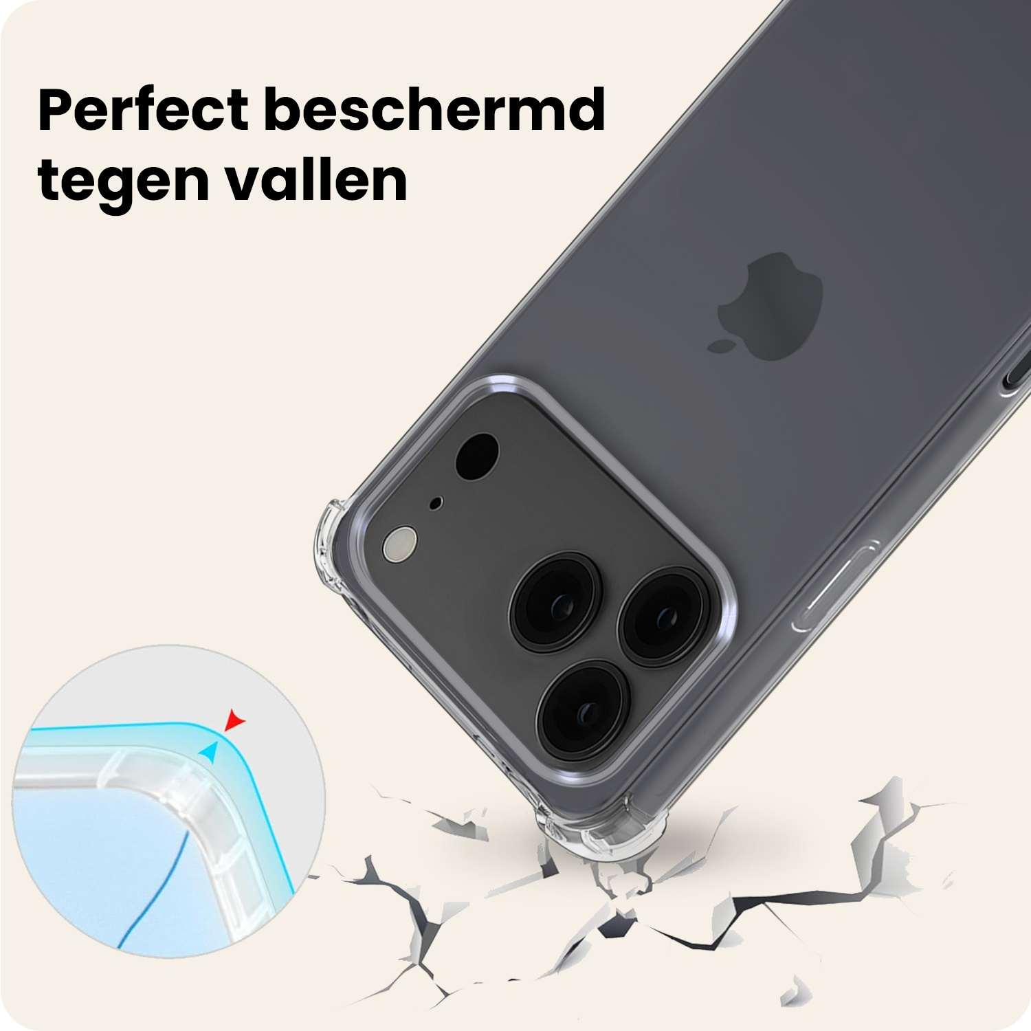 Nomfy Nomfy iPhone 17 Pro Magsafe Hoesje Transparant Met 2x Screenprotector