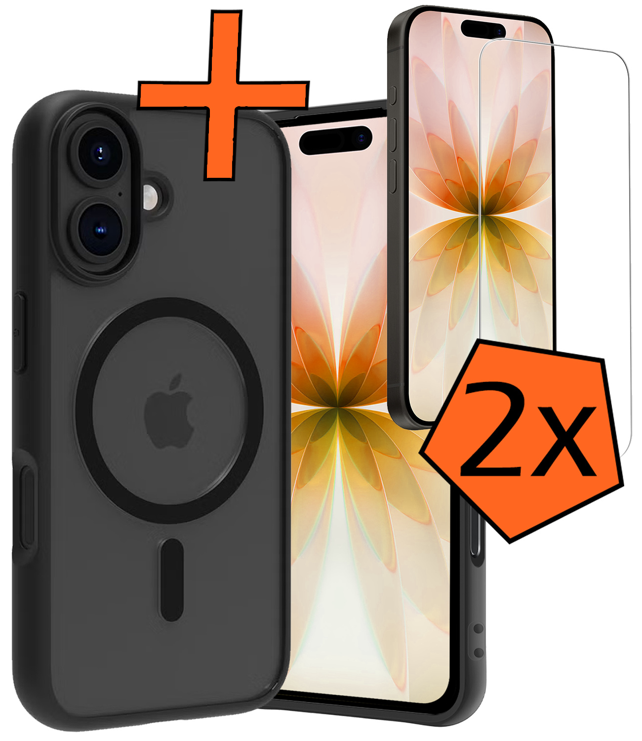 Nomfy Nomfy iPhone 17 Magsafe Hoesje Zwart Met 2x Screenprotector