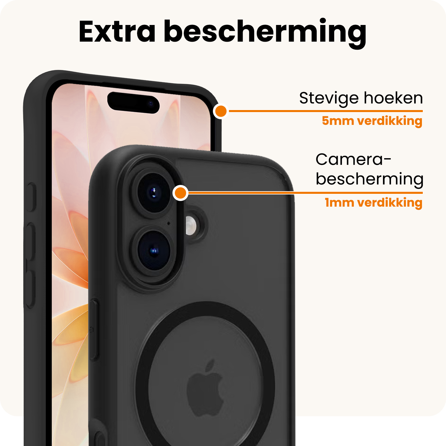 Nomfy Nomfy iPhone 17 Magsafe Hoesje Zwart Met 2x Screenprotector