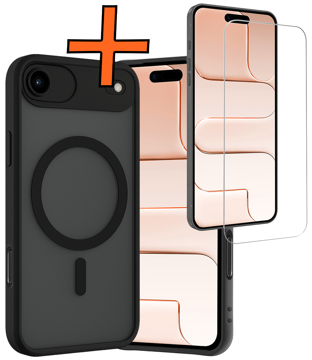 Nomfy Nomfy iPhone Air Magsafe Hoesje Zwart Met Screenprotector