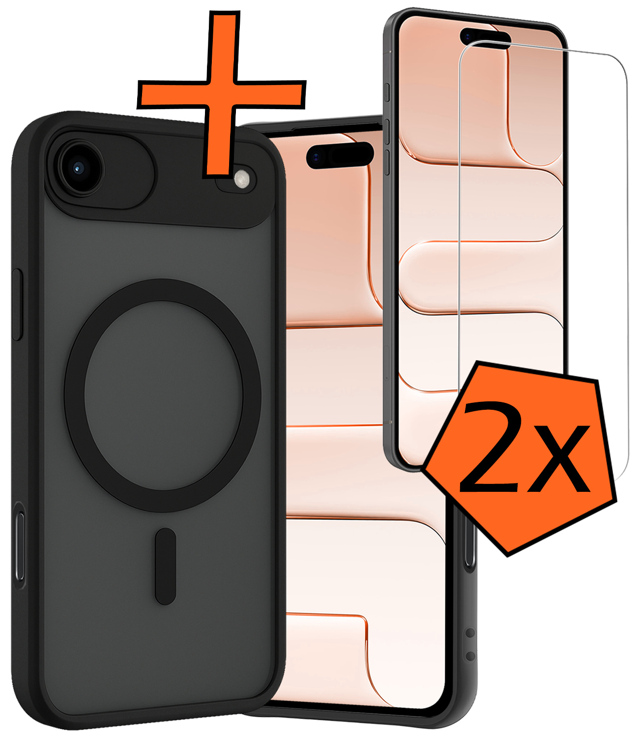 Nomfy Nomfy iPhone Air Magsafe Hoesje Zwart Met 2x Screenprotector