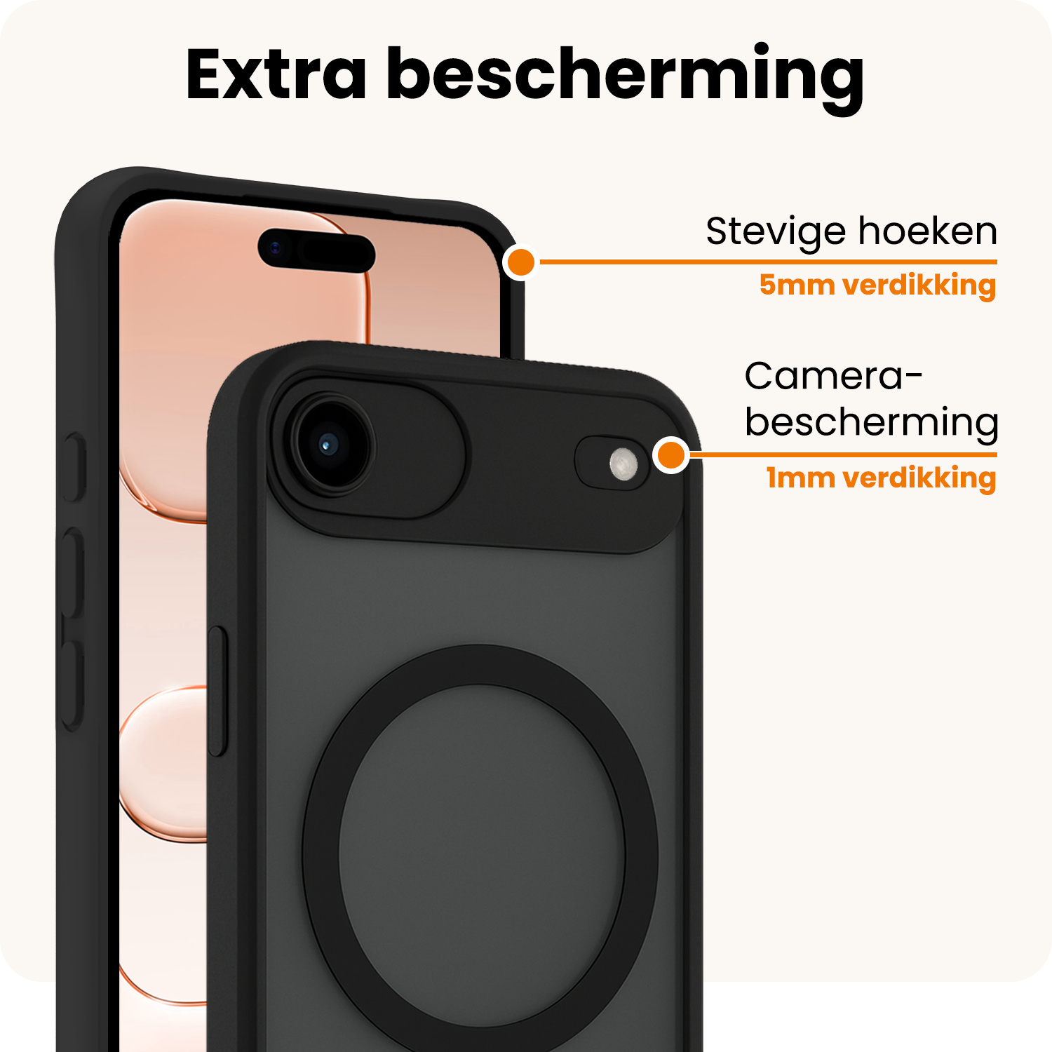 Nomfy Nomfy iPhone Air Magsafe Hoesje Zwart Met 2x Screenprotector