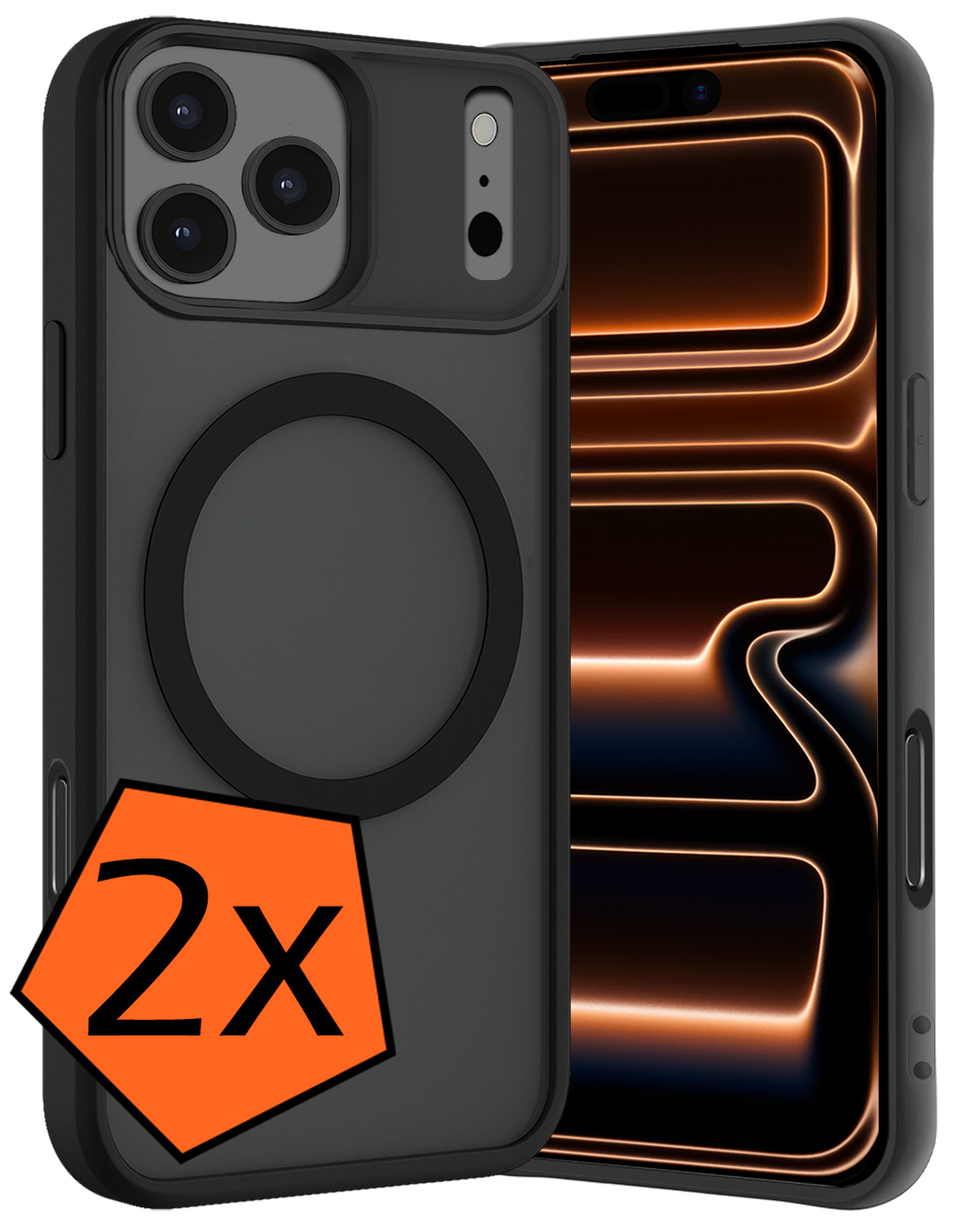 Nomfy Nomfy iPhone 17 Pro Magsafe Hoesje - Zwart - 2 PACK