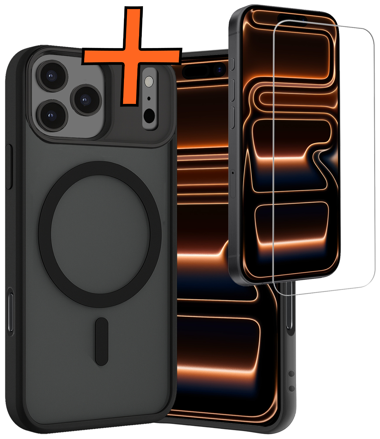 Nomfy Nomfy iPhone 17 Pro Max Magsafe Hoesje Zwart Met Screenprotector