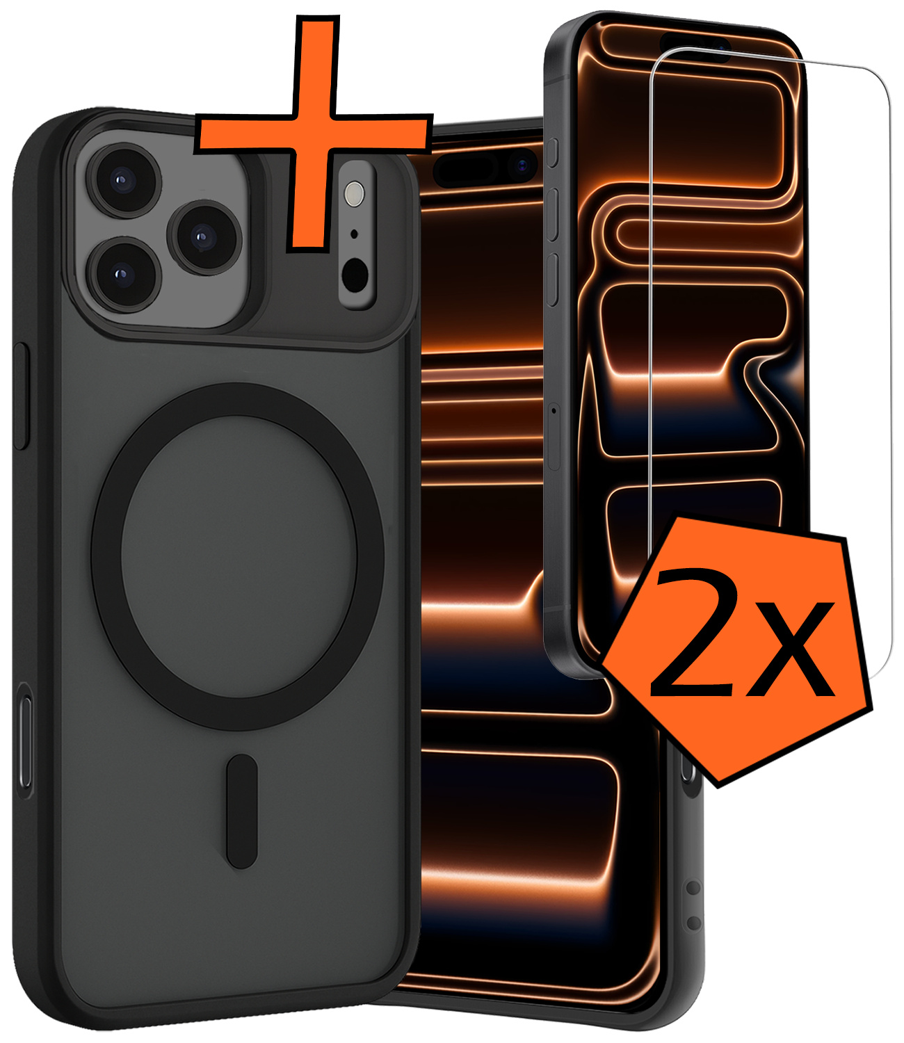 Nomfy Nomfy iPhone 17 Pro Max Magsafe Hoesje Zwart Met 2x Screenprotector