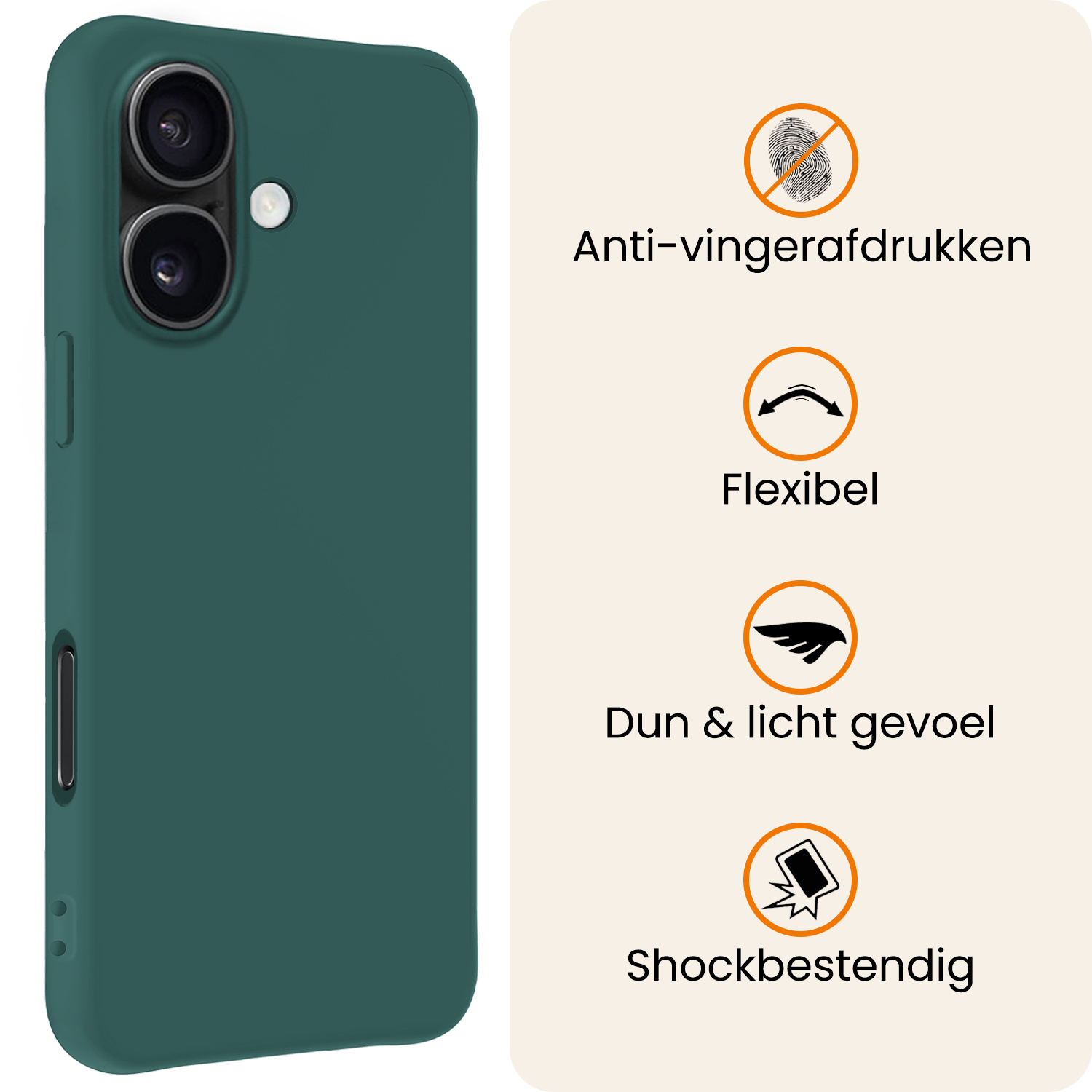 Nomfy Nomfy iPhone 17 Hoesje Siliconen - Donkergroen