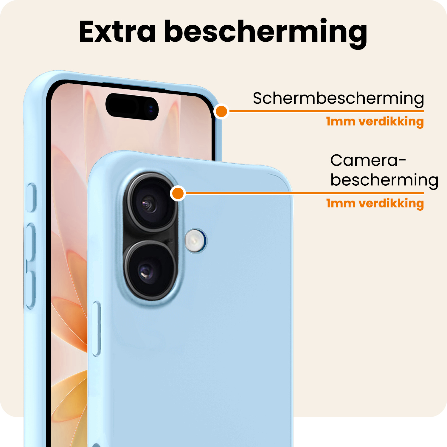 Nomfy Nomfy iPhone 17 Hoesje Siliconen - Lichtblauw