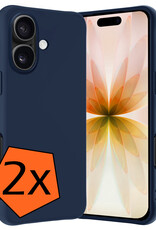 Nomfy Nomfy iPhone 17 Hoesje Siliconen - Donkerblauw - 2 PACK