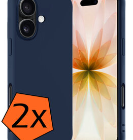 Nomfy Nomfy iPhone 17 Hoesje Siliconen - Donkerblauw - 2 PACK