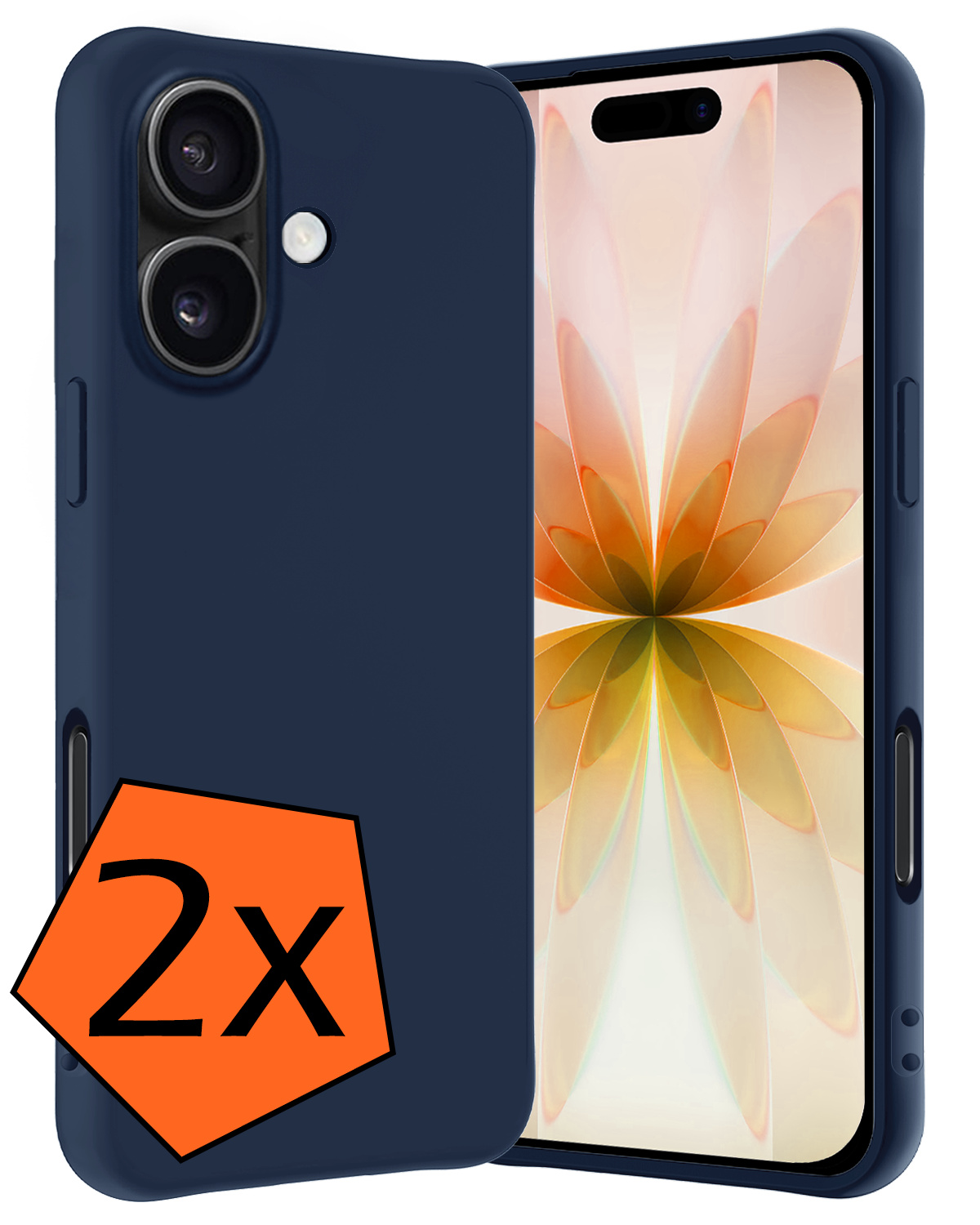 Nomfy Nomfy iPhone 17 Hoesje Siliconen - Donkerblauw - 2 PACK