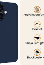 Nomfy Nomfy iPhone 17 Hoesje Siliconen - Donkerblauw - 2 PACK