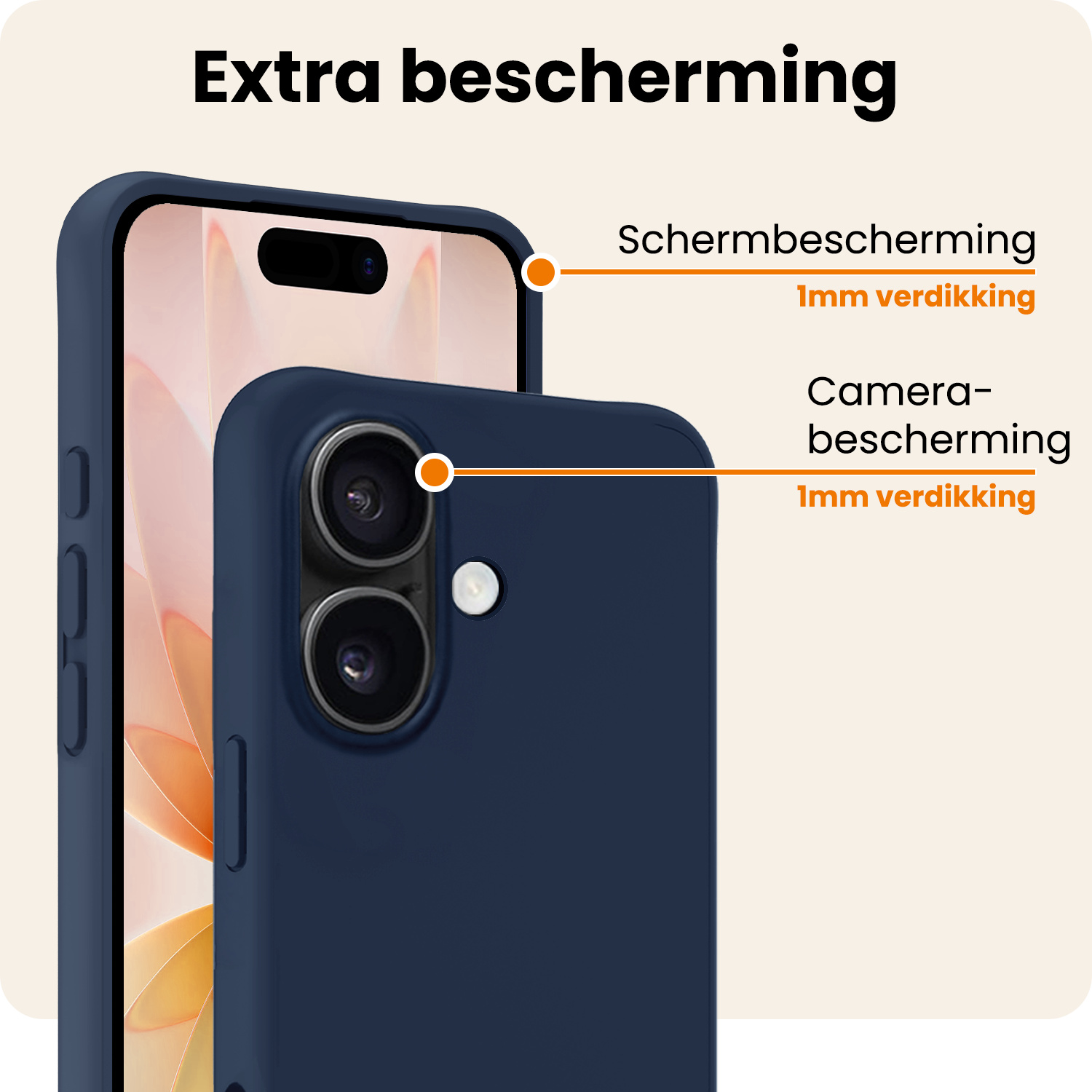 Nomfy Nomfy iPhone 17 Hoesje Siliconen - Donkerblauw - 2 PACK