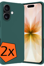 Nomfy Nomfy iPhone 17 Hoesje Siliconen - Donkergroen - 2 PACK