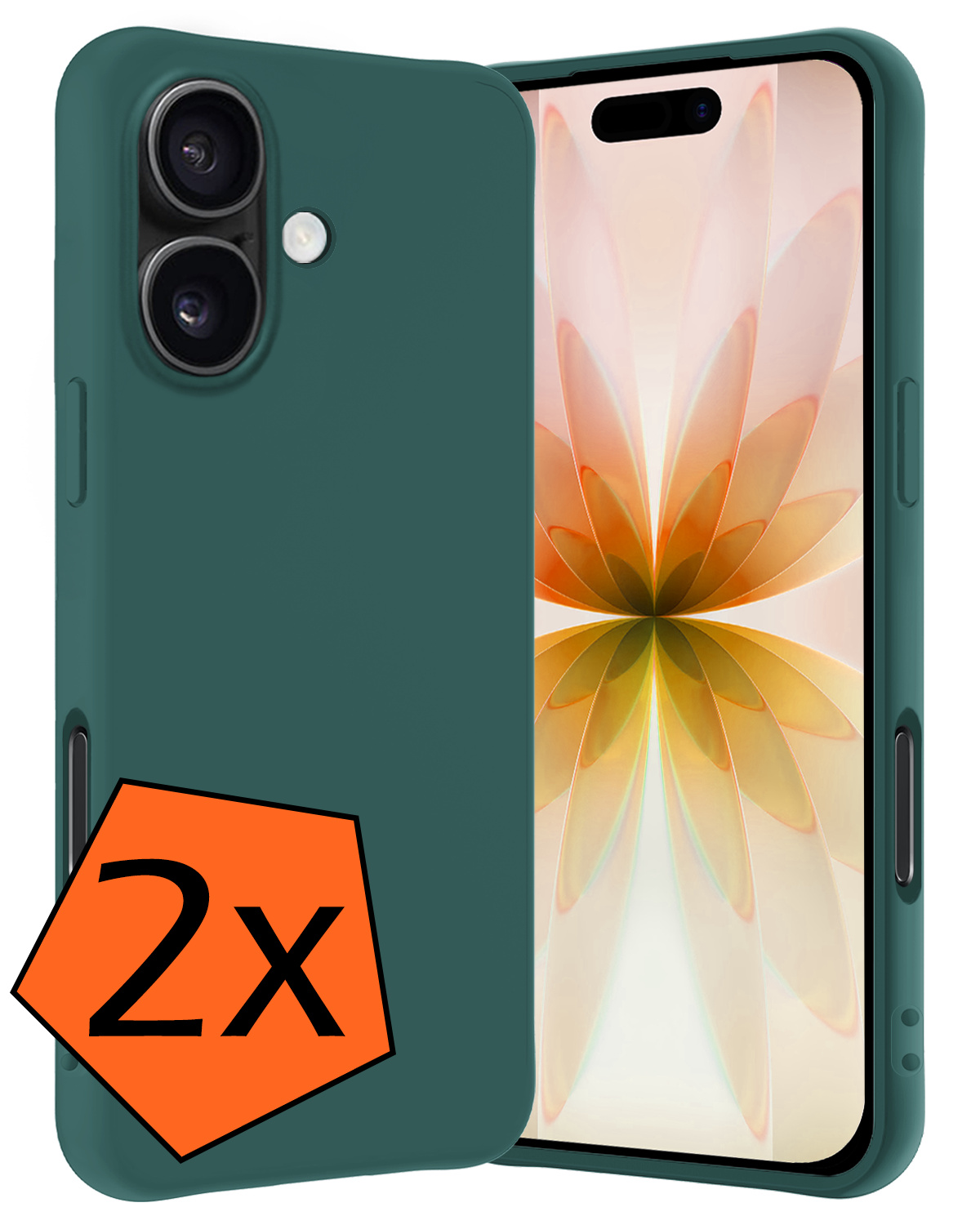 Nomfy Nomfy iPhone 17 Hoesje Siliconen - Donkergroen - 2 PACK