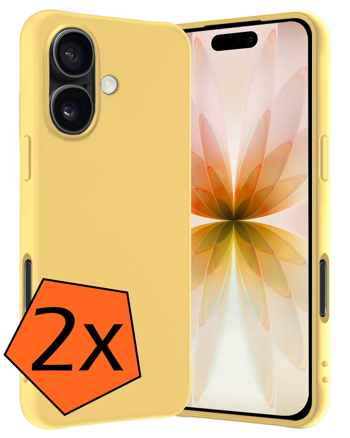 Nomfy Nomfy iPhone 17 Hoesje Siliconen - Geel - 2 PACK