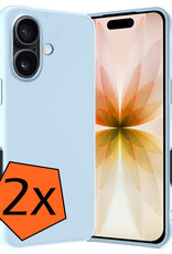 Nomfy Nomfy iPhone 17 Hoesje Siliconen - Lichtblauw - 2 PACK