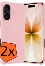 Nomfy Nomfy iPhone 17 Hoesje Siliconen - Lichtroze - 2 PACK