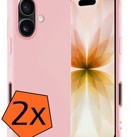 Nomfy Nomfy iPhone 17 Hoesje Siliconen - Lichtroze - 2 PACK