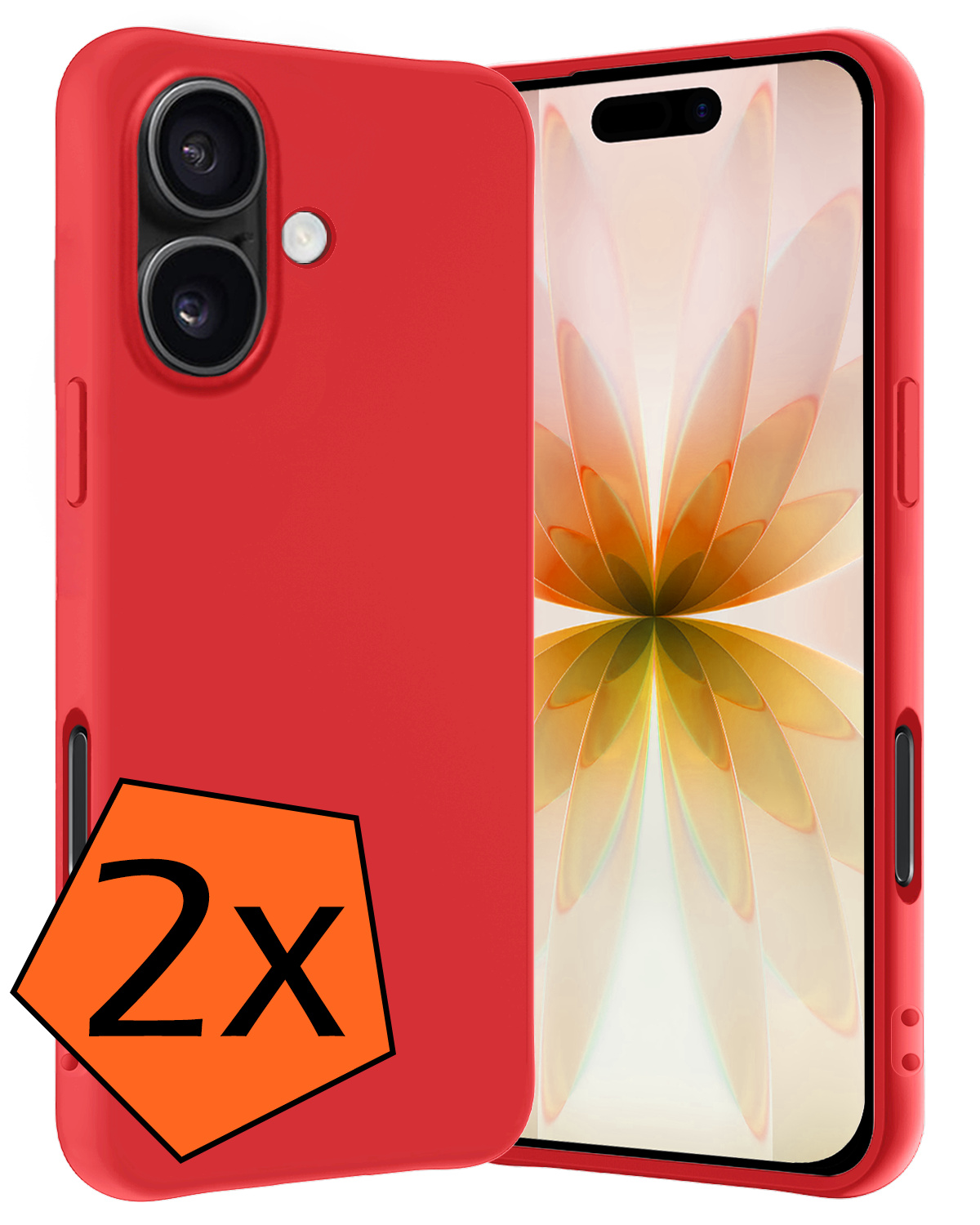 Nomfy Nomfy iPhone 17 Hoesje Siliconen - Rood - 2 PACK