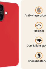 Nomfy Nomfy iPhone 17 Hoesje Siliconen - Rood - 2 PACK