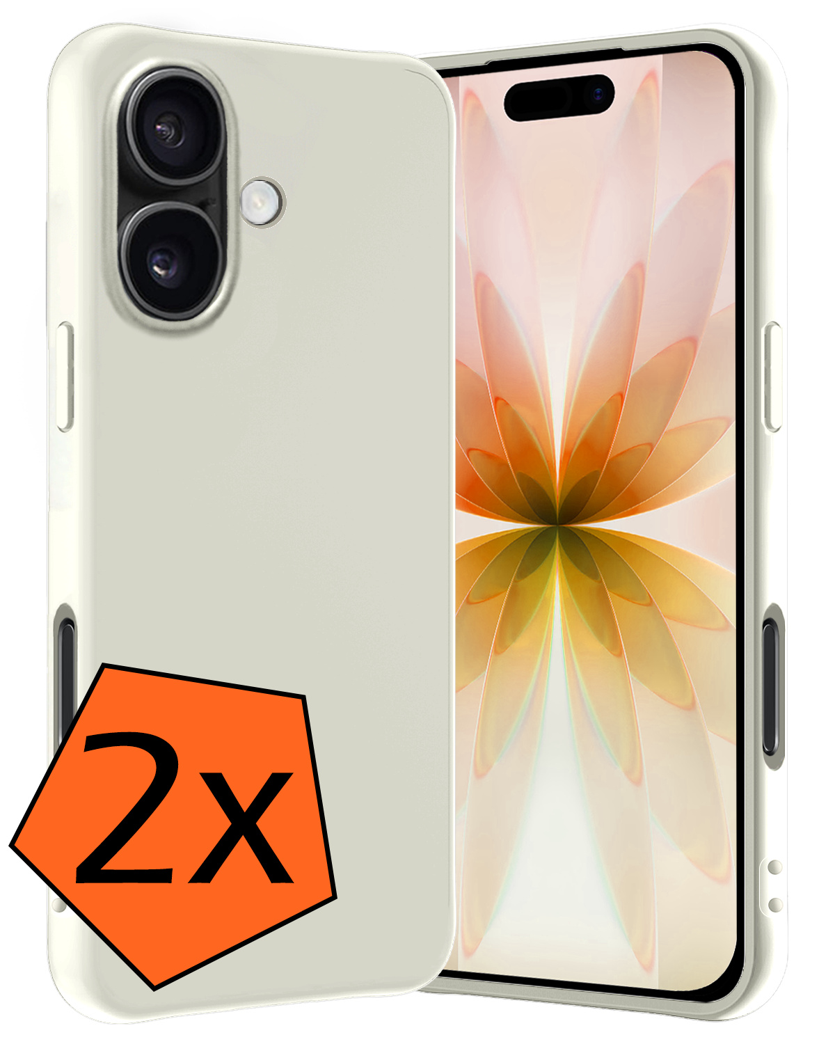 Nomfy Nomfy iPhone 17 Hoesje Siliconen - Wit - 2 PACK