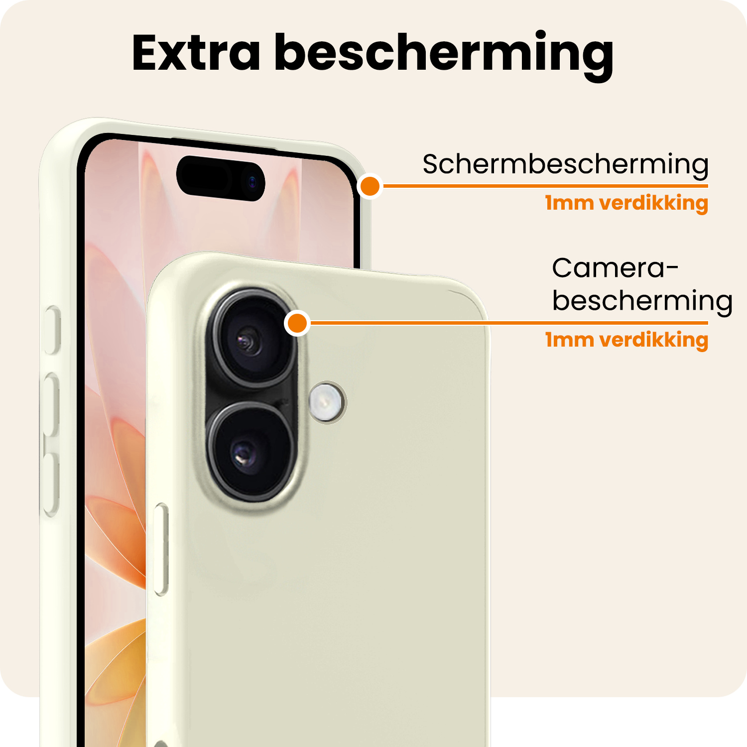 Nomfy Nomfy iPhone 17 Hoesje Siliconen - Wit - 2 PACK